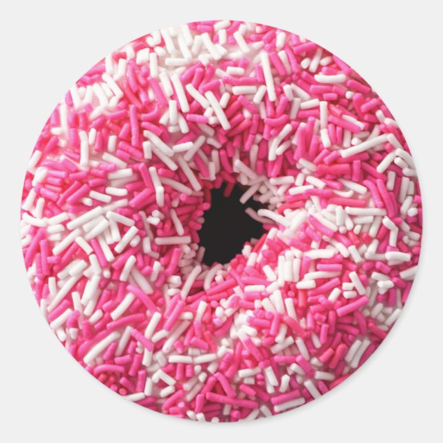 Sticker Rond Saupoudrer blanc rose (Devant)