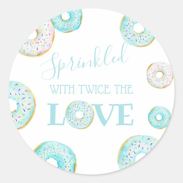 Sticker Rond Saupoudrer Bleu Donut (Devant)