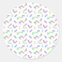 Saupoudrer motif doux collant rond