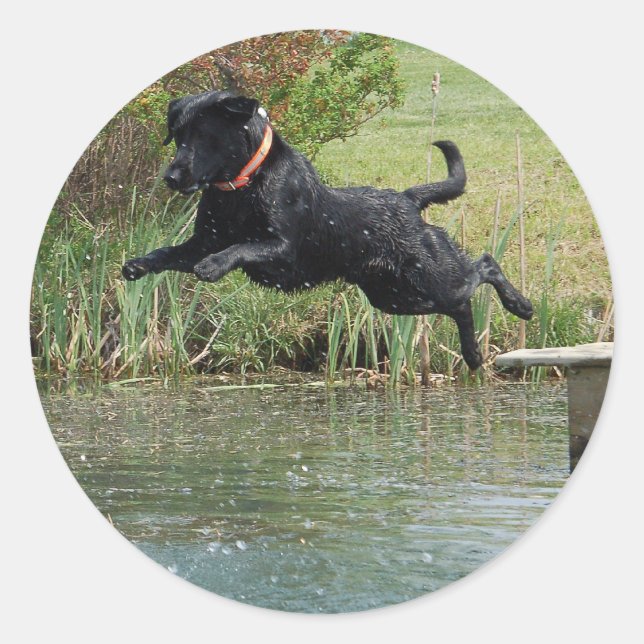 Sticker Rond Saut de laboratoire noir (Devant)