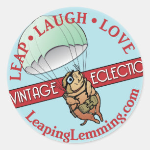 Sticker Rond Saut de l'autocollant de lemming