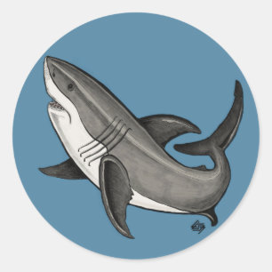 Sticker Rond Sauter le requin