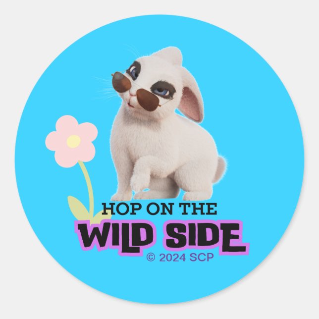 Sticker Rond Sauter sur le côté sauvage (Devant)