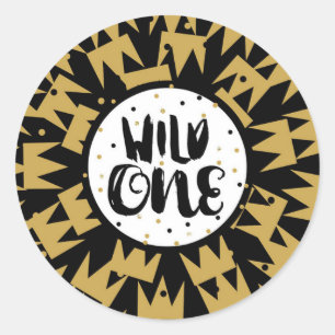 Sticker Rond Sauvage Roi des Choses Couronne Fête d'anniversair