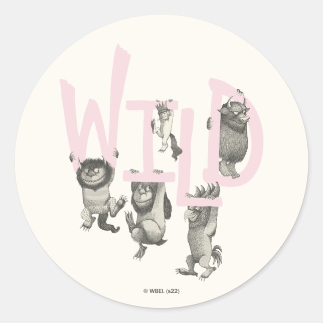 Sticker Rond SAUVAGE | Wild Things et Max - Rose (Devant)