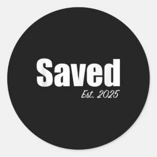 Sticker Rond Sauvé Est. Baptême chrétien 2025 baptisé Christi