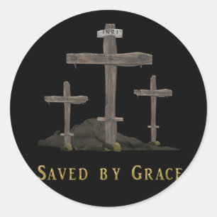Sticker Rond Sauvé par grâce