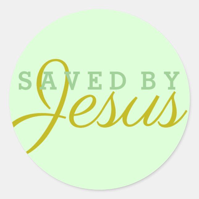 Sticker Rond Sauvé par Jésus (Devant)