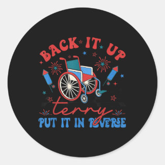 Sticker Rond Sauvegarde super Terry Placez-Le Dans Le Feu Inver
