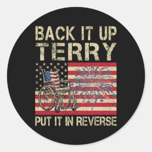 Sticker Rond Sauvegarder Terry Placez-Le Dans Le Feu Inverse Us