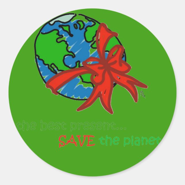 STICKER ROND SAUVER LA PLANÈTE (Devant)