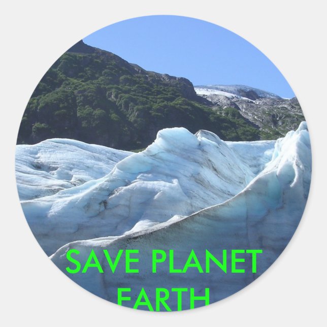 STICKER ROND SAUVER LA TERRE DE LA PLANÈTE (Devant)