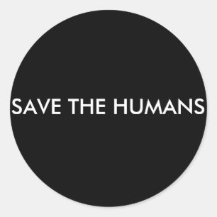 STICKER ROND SAUVER LES HUMAINS