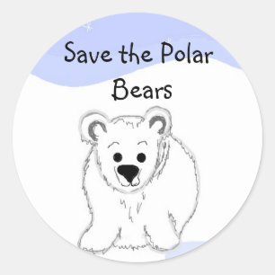 Sticker Rond Sauver les ours polaires