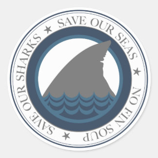 Sticker Rond sauver nos requins