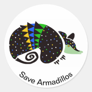Sticker Rond Sauvez ARMADILLOS - Animal en voie de disparition 