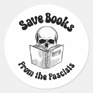 Sticker Rond Sauvez des livres des fascistes