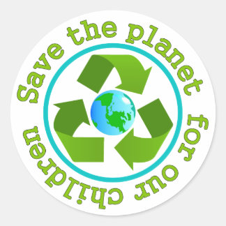 Sticker Rond Sauvez la planète pour nos enfants