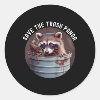 Sticker Rond Sauvez la poubelle Panda Plaisanterie Feeder Racco
