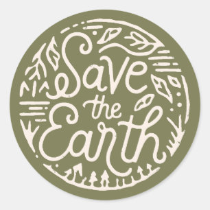 Sticker Rond Sauvez la terre