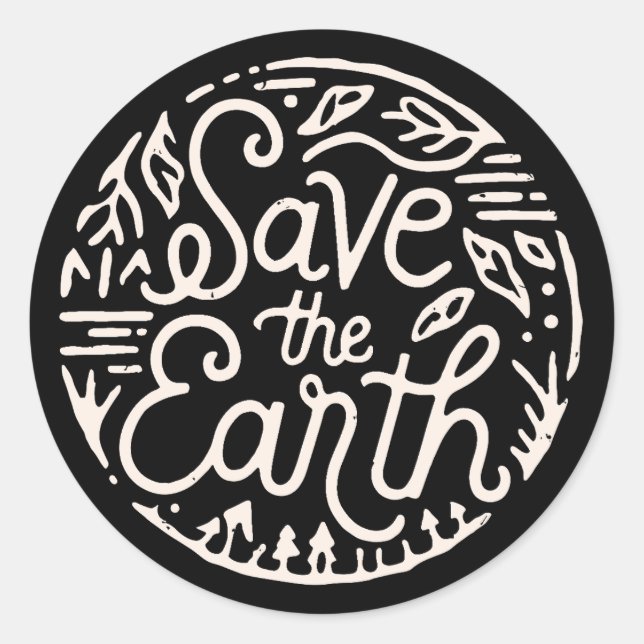 Sticker Rond Sauvez la terre (Devant)