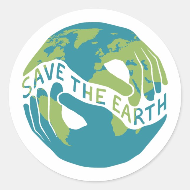 Sticker Rond Sauvez la Terre (Devant)