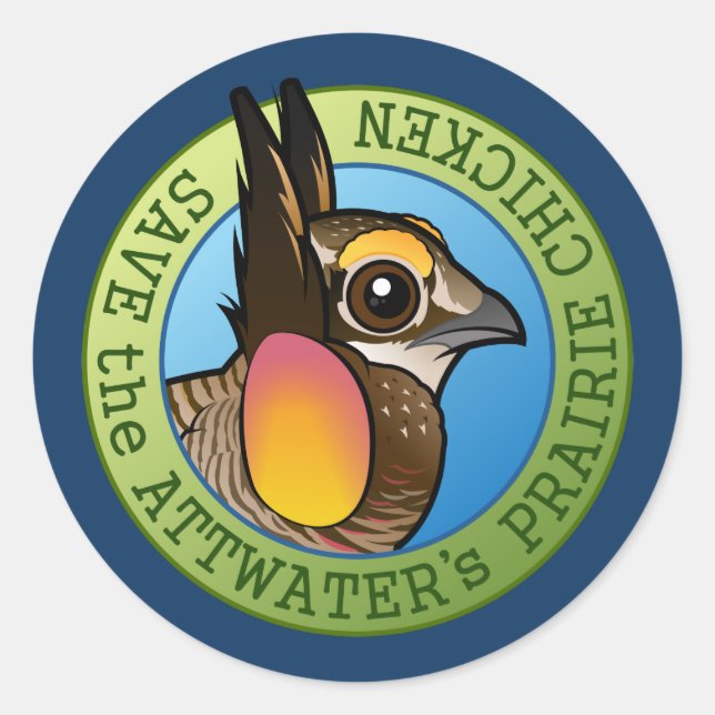 Sticker Rond Sauvez le poulet des Prairies de l'Atlantique (Devant)