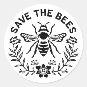 Sticker Rond Sauvez les abeilles