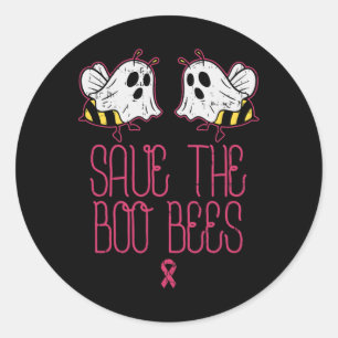 Sticker Rond Sauvez les abeilles Boo Sensibilisation au cancer 