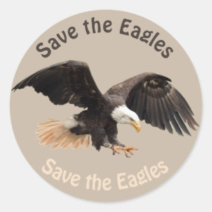 Sticker Rond Sauvez les aigles
