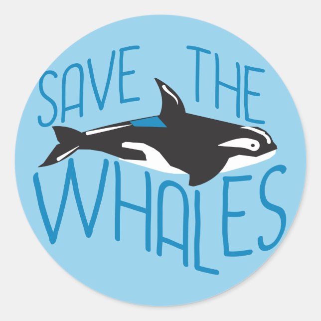 Sticker Rond Sauvez les baleines (Devant)