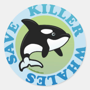 Sticker Rond Sauvez les baleines tueuses