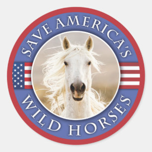 Sticker Rond Sauvez les chevaliers sauvages de l'Amérique