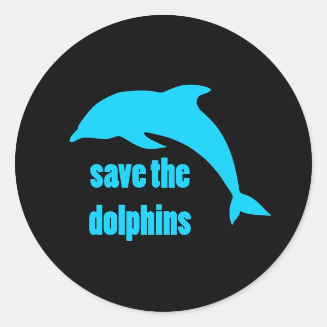Sticker Rond Sauvez les dauphins (Devant)