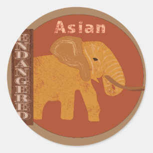 Sticker Rond Sauvez les éléphants