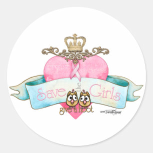 Sticker Rond Sauvez les filles - Donnez un coup de pied