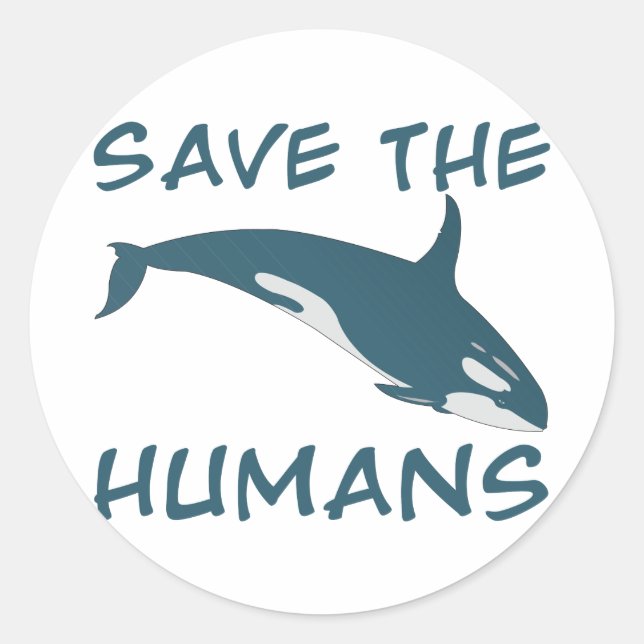 Sticker Rond Sauvez les humains (Devant)