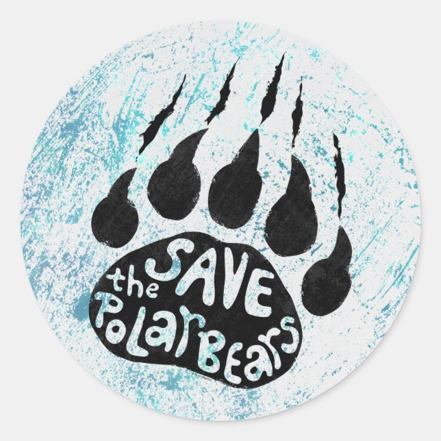 Sticker Rond Sauvez Les Ours Polaires (Devant)