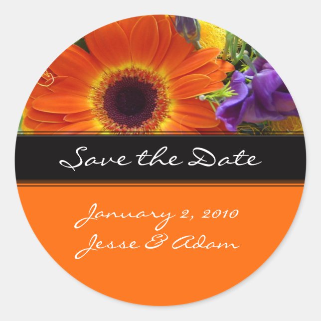 Sticker Rond Sauvez les stiickers de date, enveloppez les (Devant)