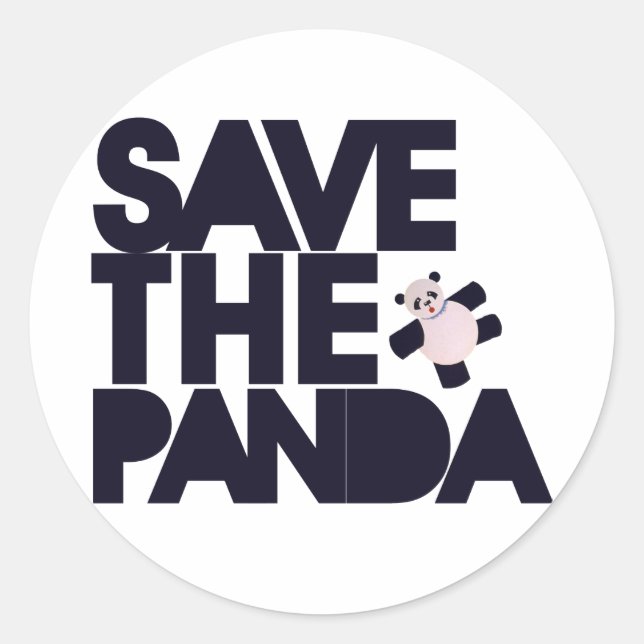 Sticker Rond Sauvez l'ours du Panda (Devant)