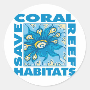 Sticker Rond Sauvez nos récifs coralliens