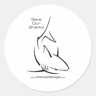Sticker Rond Sauvez nos requins