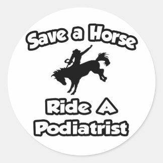 Sticker Rond Sauvez un cheval .. Monter à bord d'un podiatre