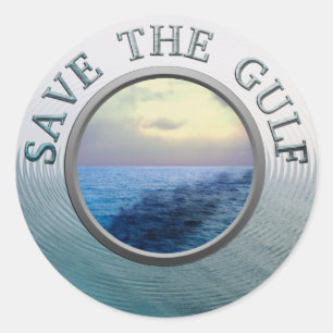 Sticker Rond Sauvons l'autocollant du Golfe