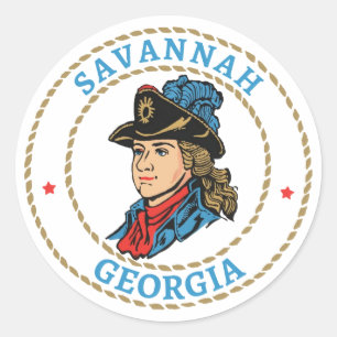 Sticker Rond Savannah Géorgie Coloniale