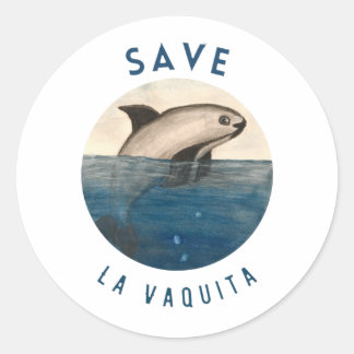 Sticker Rond Save La Vaquita