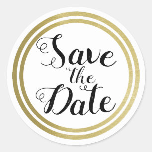 Sticker Rond "Save the date" pour mariage