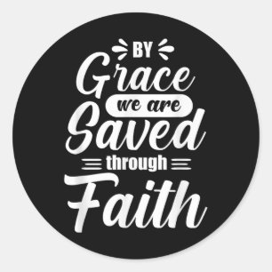 Sticker Rond Saved by Grace