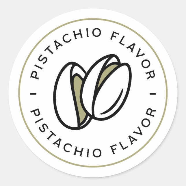Sticker Rond Saveur de pistache esthétique maison (Devant)