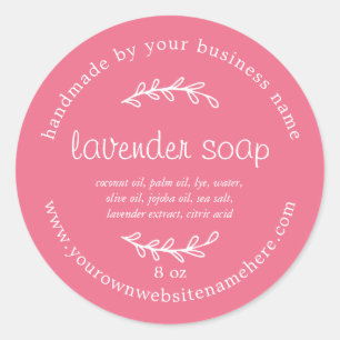 Sticker Rond Savon à la Lavande Artisanal Rustique Lemonade Ros